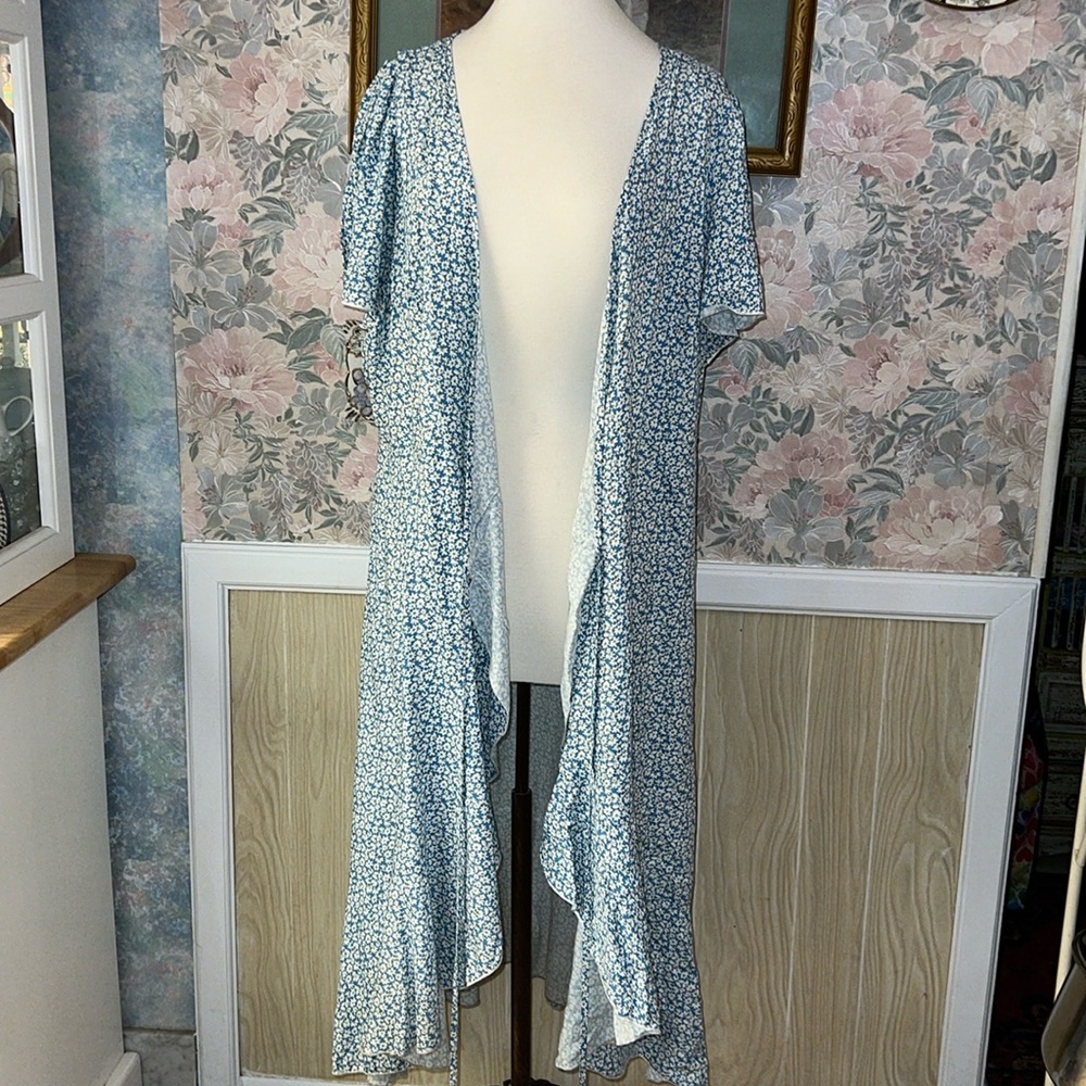 XXL Kara & Kate Women's Blue Floral Tie Dress New with Tags